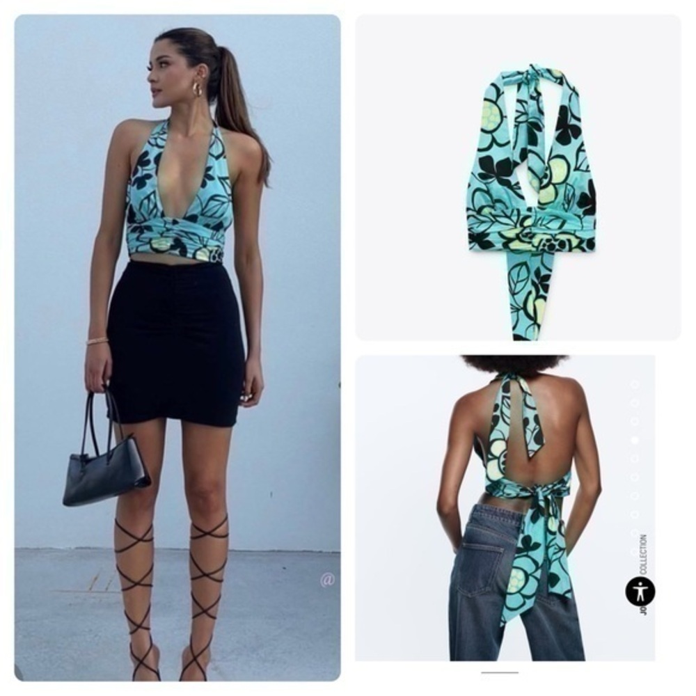 ZARA NEW print crop top
